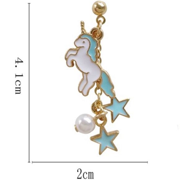 (i1)Pink Unicorn Earrings - Picture 3 of 3